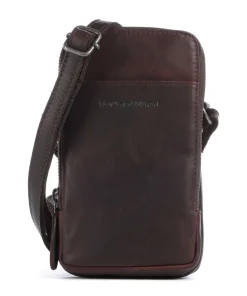 Cow Wax Pull Up Alesund Handytasche Pull-Up Rindsleder dunkelbraun