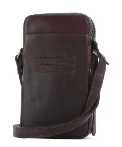 Cow Wax Pull Up Alesund Handytasche Pull-Up Rindsleder dunkelbraun