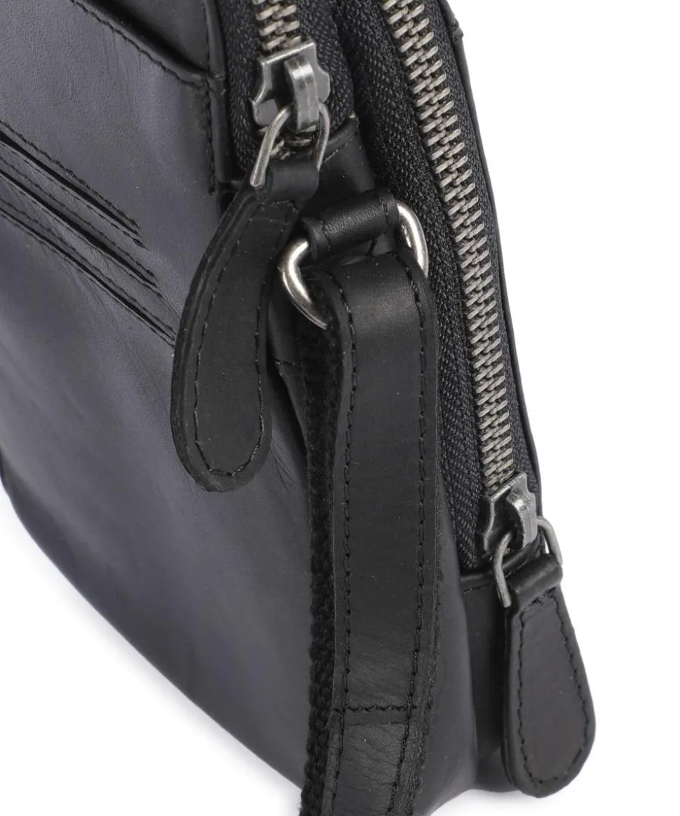 Cow Wax Pull Up Alesund Handytasche Pull-Up Rindsleder schwarz