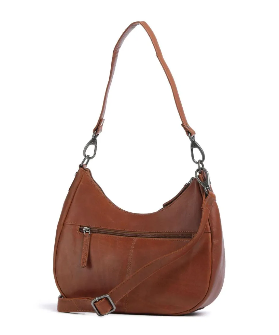 Cow Wax Pull Up Alexandria Schultertasche Pull-Up Rindsleder cognac