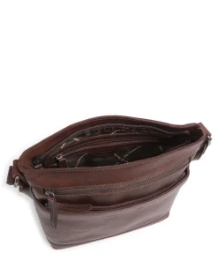 Cow Wax Pull Up Almeria Umhängetasche Pull-Up Rindsleder dunkelbraun