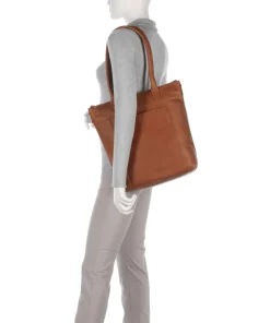 Cow Wax Pull Up Altona Shopper 14″ fein genarbtes Leder cognac