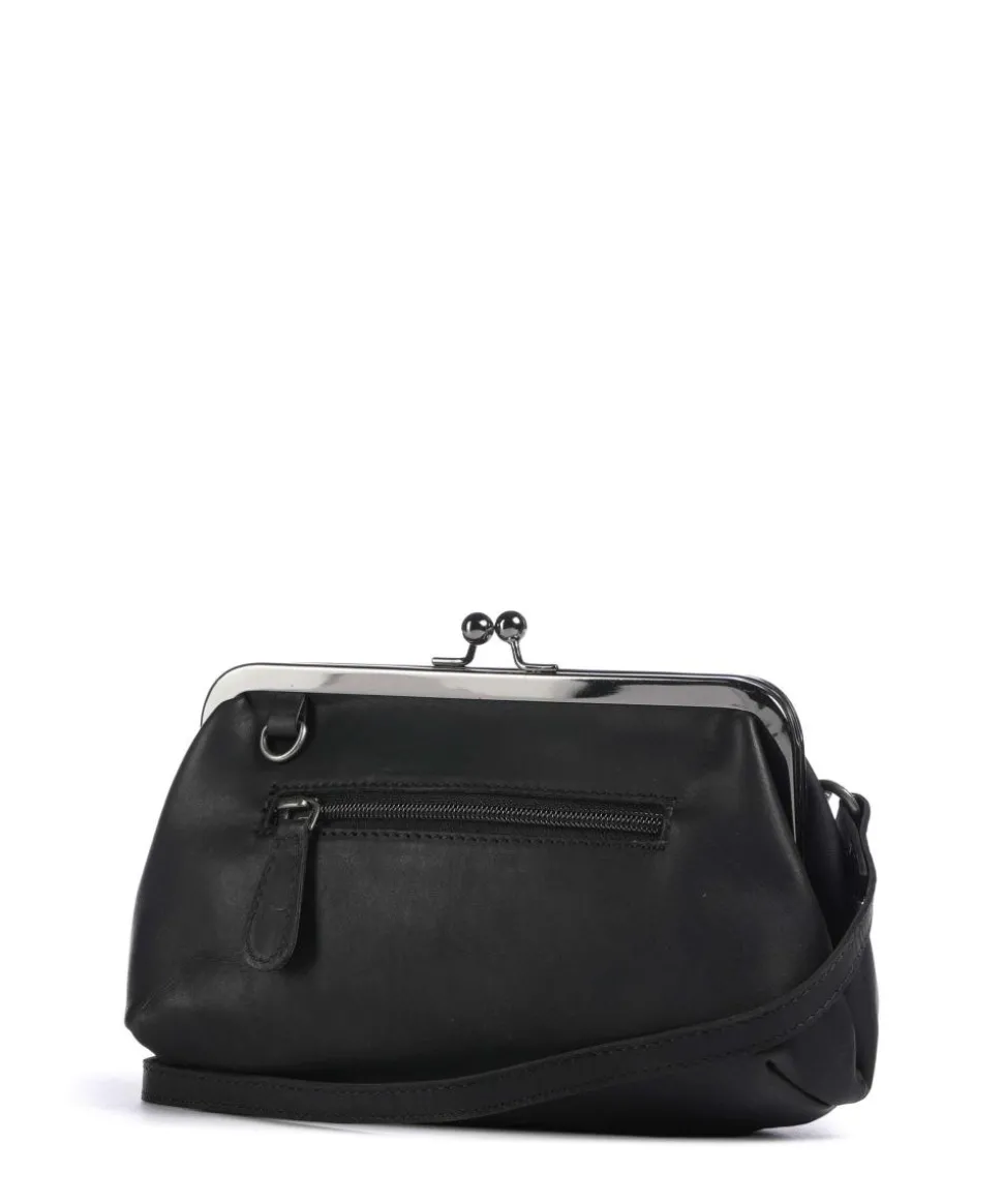 Cow Wax Pull Up Andrade Schultertasche Pull-Up Rindsleder schwarz