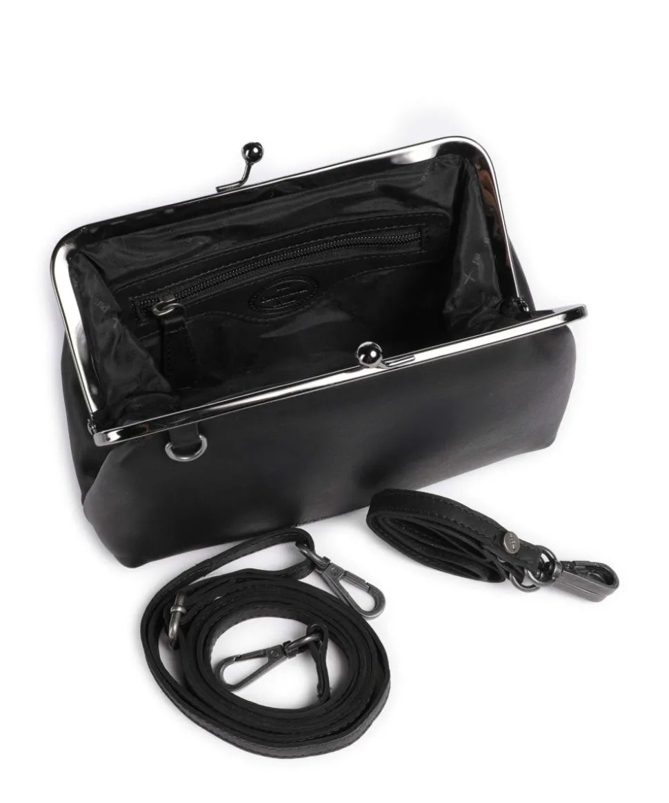 Cow Wax Pull Up Andrade Schultertasche Pull-Up Rindsleder schwarz