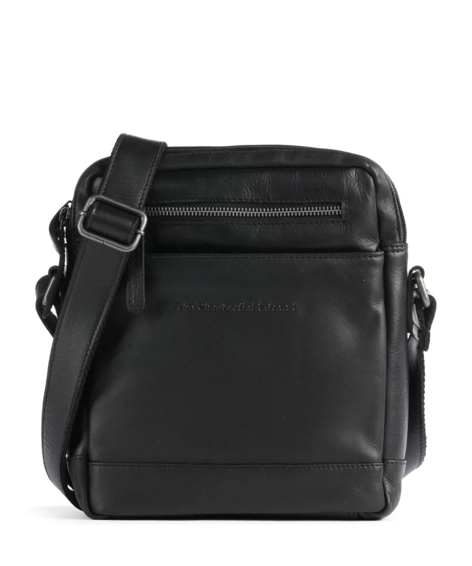 Cow Wax Pull Up Arnhem Umhängetasche fein genarbtes Leder schwarz