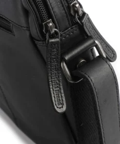 Cow Wax Pull Up Arnhem Umhängetasche fein genarbtes Leder schwarz