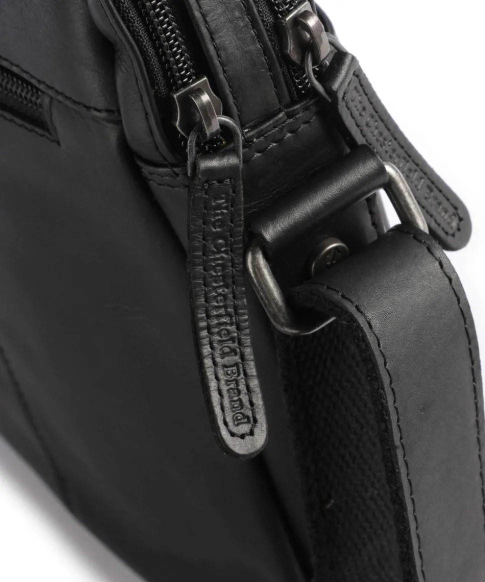 Cow Wax Pull Up Arnhem Umhängetasche fein genarbtes Leder schwarz