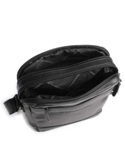 Cow Wax Pull Up Arnhem Umhängetasche fein genarbtes Leder schwarz