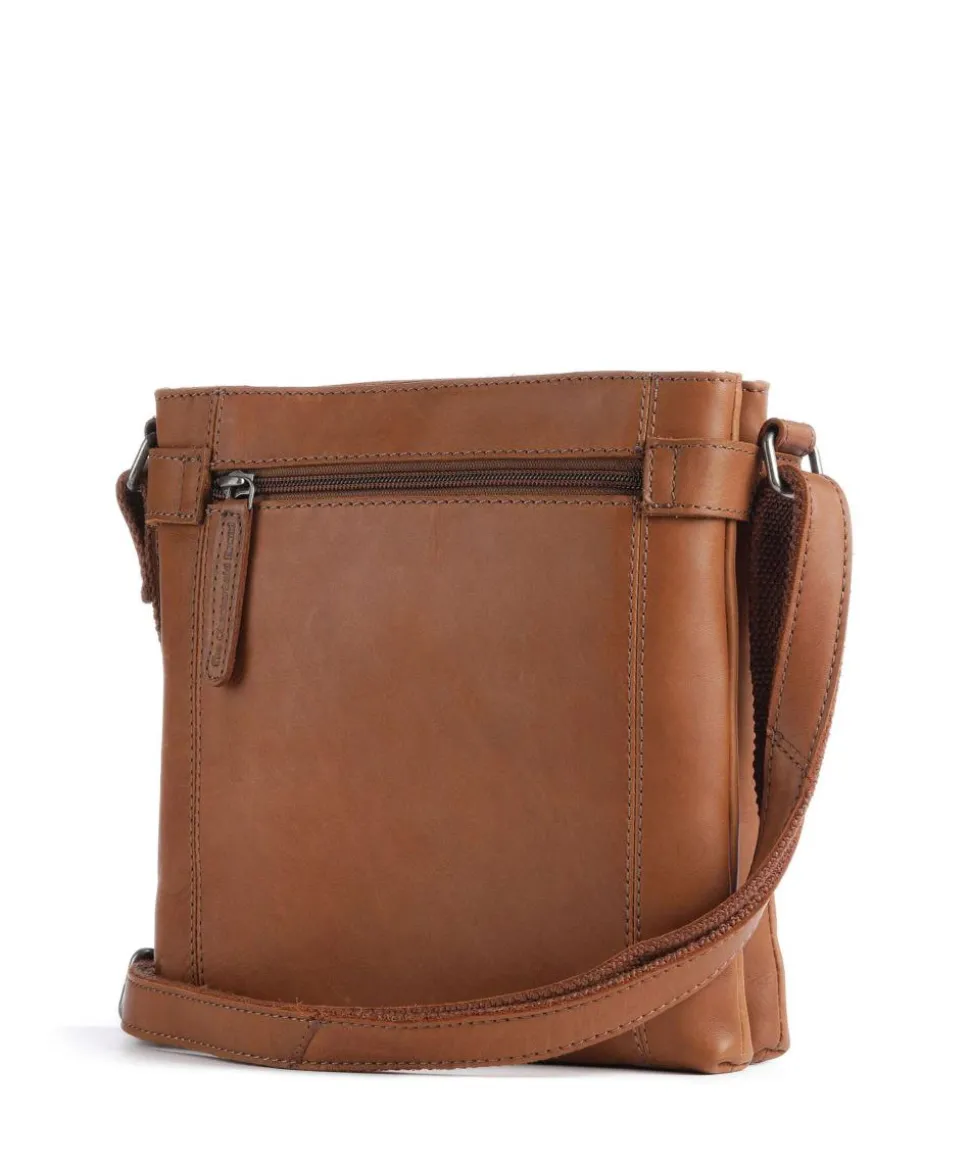 Cow Wax Pull Up Brandis Umhängetasche Pull-Up Rindsleder cognac