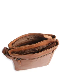 Cow Wax Pull Up Brandis Umhängetasche Pull-Up Rindsleder cognac