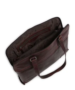 Cow Wax Pull Up Branson Schultertasche 14″ Rindsleder dunkelbraun