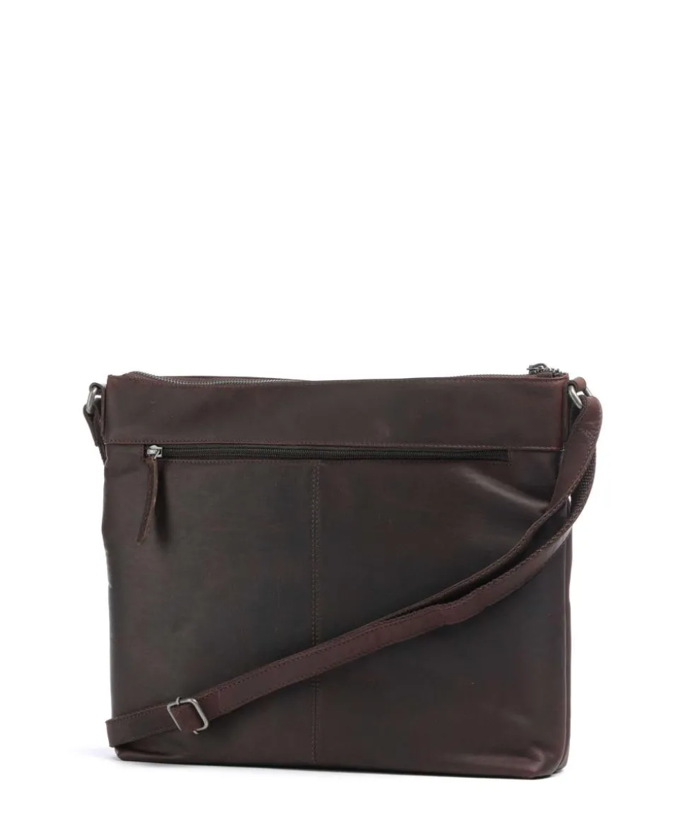 Cow Wax Pull Up Cartagena Umhängetasche Rindsleder dunkelbraun