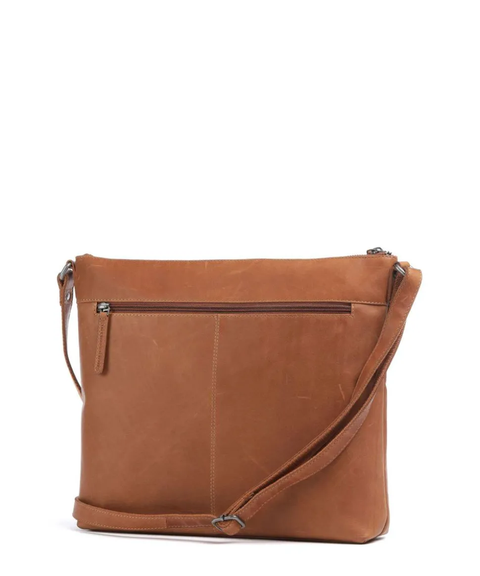Cow Wax Pull Up Cartagena Umhängetasche Rindsleder cognac