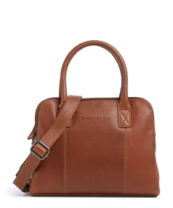 Cow Wax Pull Up Ezra Handtasche Rindsleder cognac