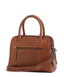 Cow Wax Pull Up Ezra Handtasche Rindsleder cognac