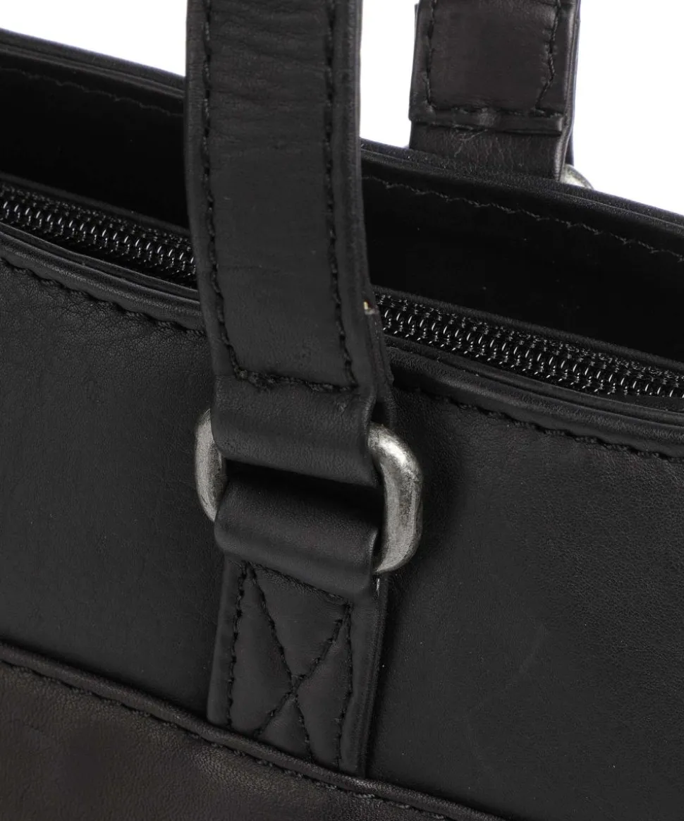 Cow Wax Pull Up Fidenza Shopper 15″ Pull-Up Rindsleder schwarz