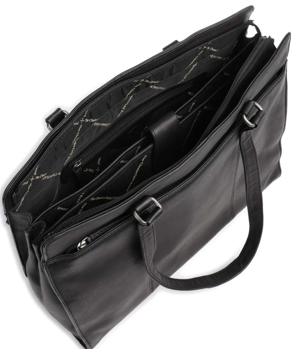 Cow Wax Pull Up Fidenza Shopper 15″ Pull-Up Rindsleder schwarz