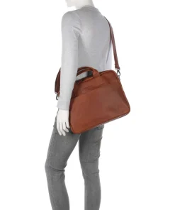 Cow Wax Pull Up Frazer Aktentasche 15″ Rindsleder cognac