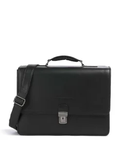 Cow Wax Pull Up Glenwood Aktentasche 17″ Rindsleder schwarz