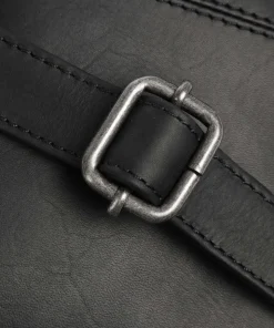 Cow Wax Pull Up Henderson Umhängetasche fein genarbtes Leder schwarz