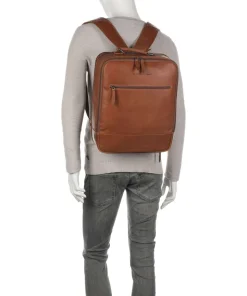 Cow Wax Pull Up Jamaica Rucksack 15″ fein genarbtes Leder cognac