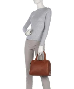 Cow Wax Pull Up Langton Handtasche Rindsleder cognac