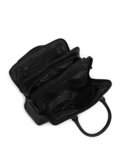 Cow Wax Pull Up Layton Handtasche Rindsleder schwarz
