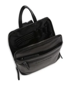 Cow Wax Pull Up Linford Rucksack Rindsleder schwarz