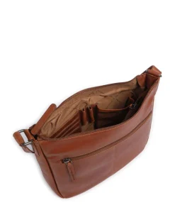 Cow Wax Pull Up Loraine Umhängetasche Rindsleder cognac