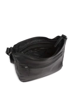 Cow Wax Pull Up Loraine Umhängetasche Rindsleder schwarz