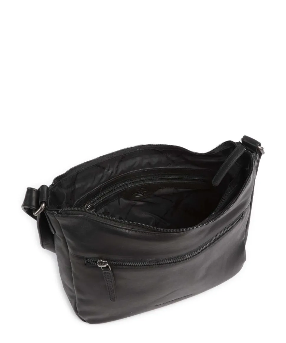 Cow Wax Pull Up Loraine Umhängetasche Rindsleder schwarz