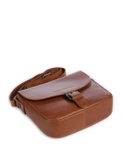 Cow Wax Pull Up Lucian Umhängetasche Rindsleder cognac