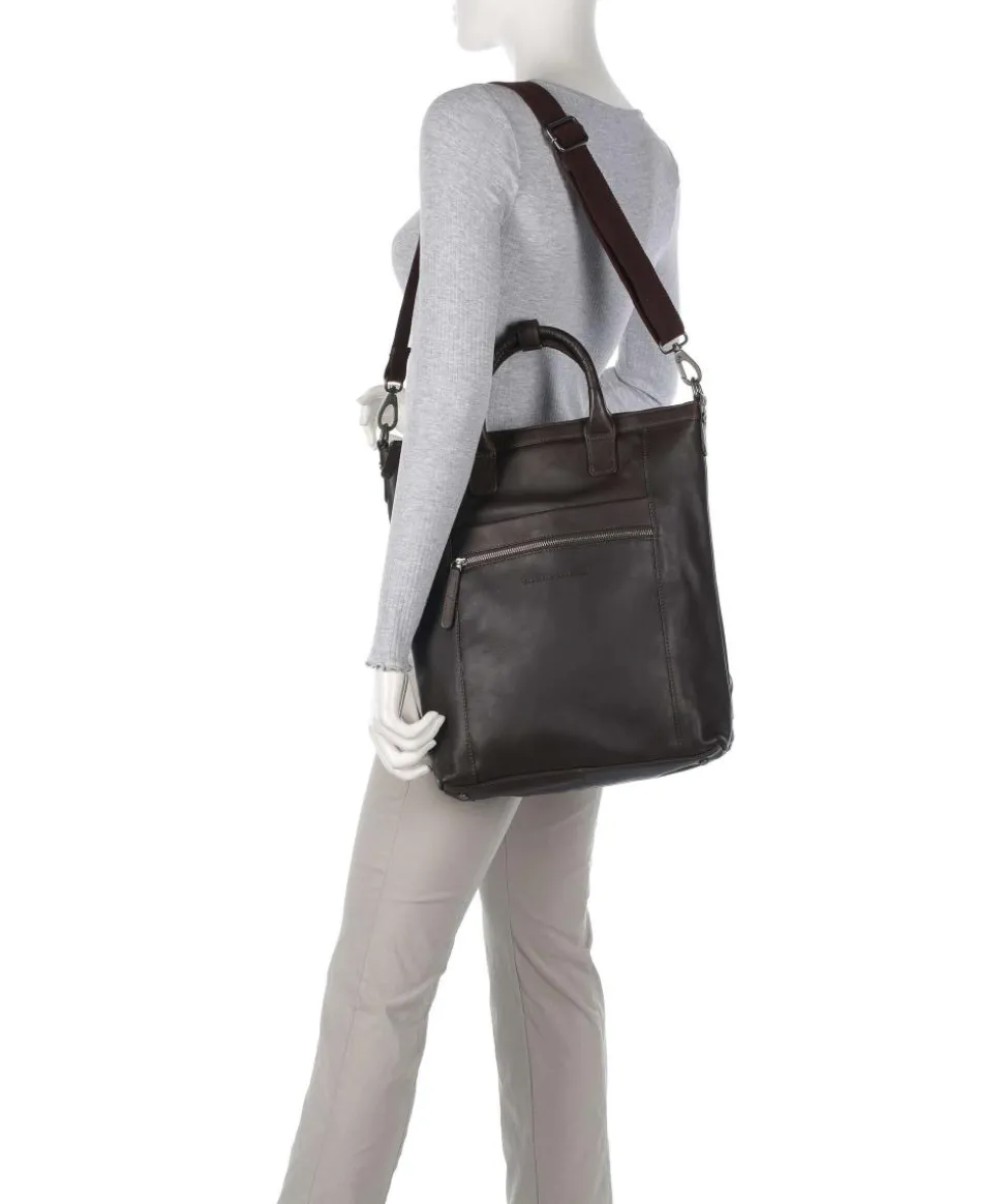 Cow Wax Pull Up Luisa Rucksack-Tasche 15″ Rindsleder dunkelbraun