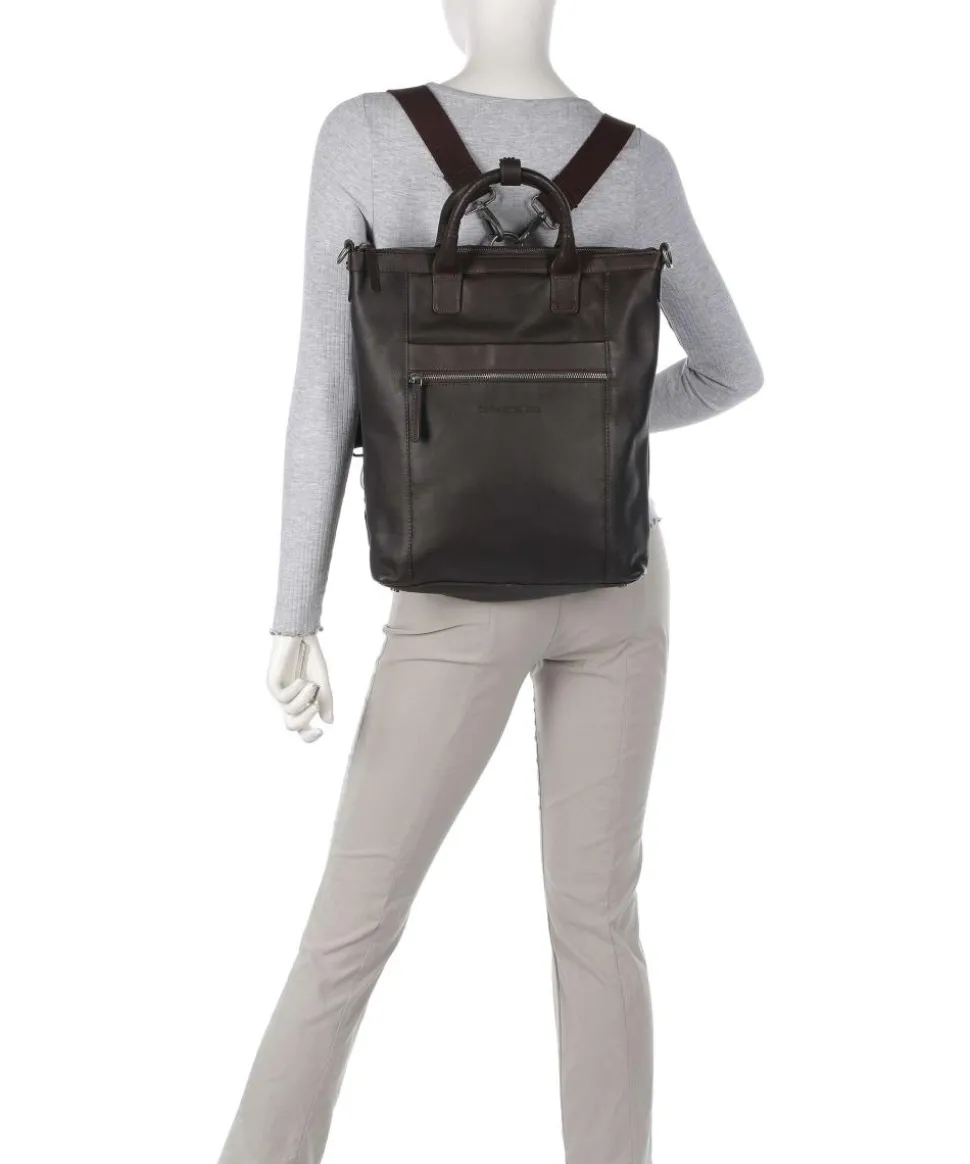 Cow Wax Pull Up Luisa Rucksack-Tasche 15″ Rindsleder dunkelbraun