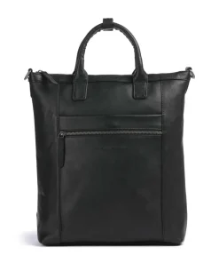 Cow Wax Pull Up Luisa Rucksack-Tasche 15″ Rindsleder schwarz