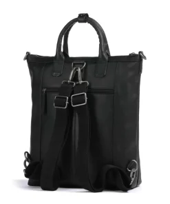 Cow Wax Pull Up Luisa Rucksack-Tasche 15″ Rindsleder schwarz