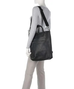 Cow Wax Pull Up Luisa Rucksack-Tasche 15″ Rindsleder schwarz