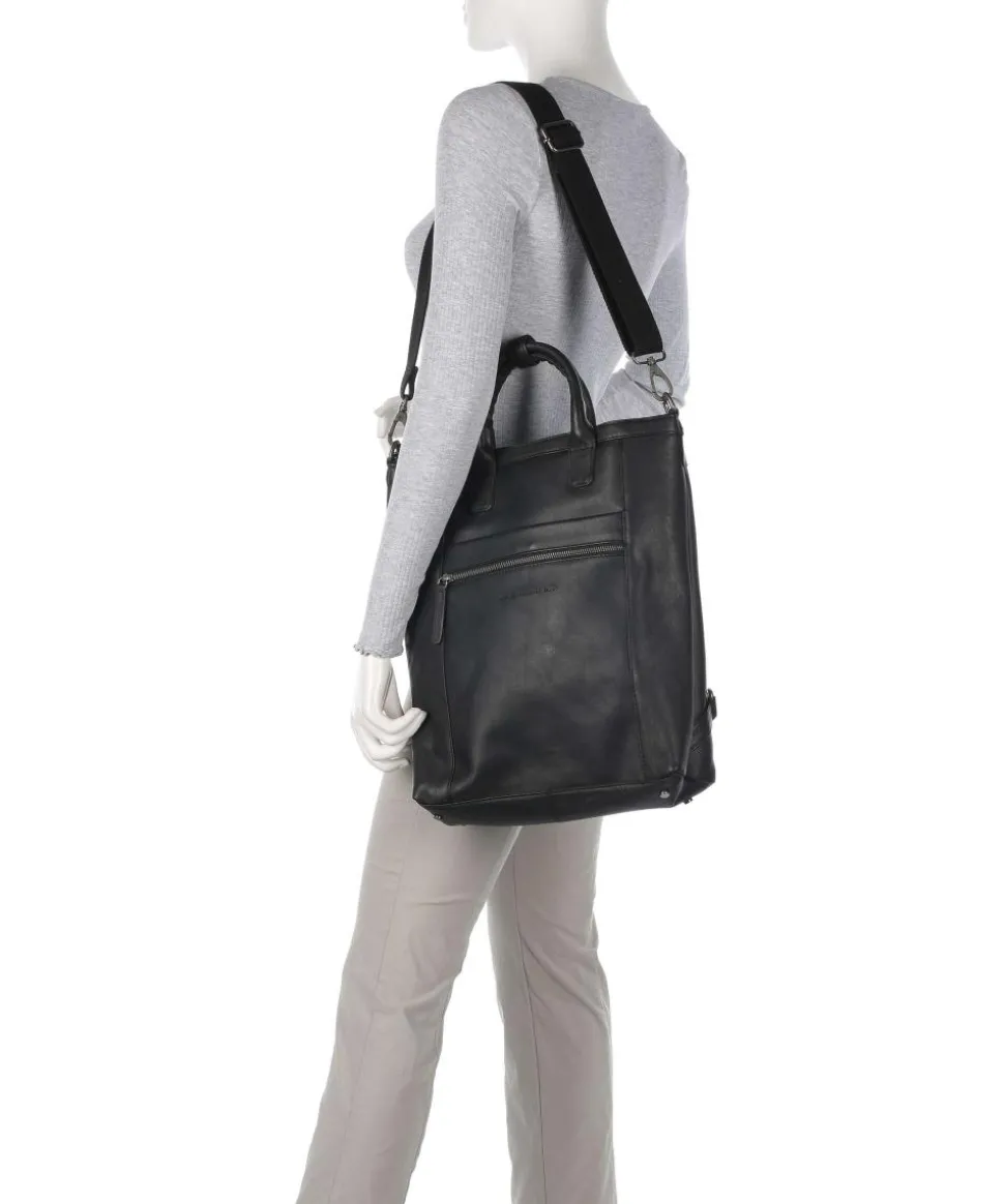 Cow Wax Pull Up Luisa Rucksack-Tasche 15″ Rindsleder schwarz