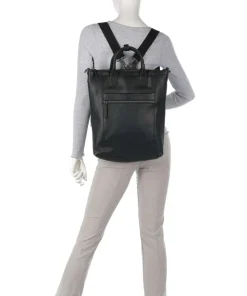 Cow Wax Pull Up Luisa Rucksack-Tasche 15″ Rindsleder schwarz