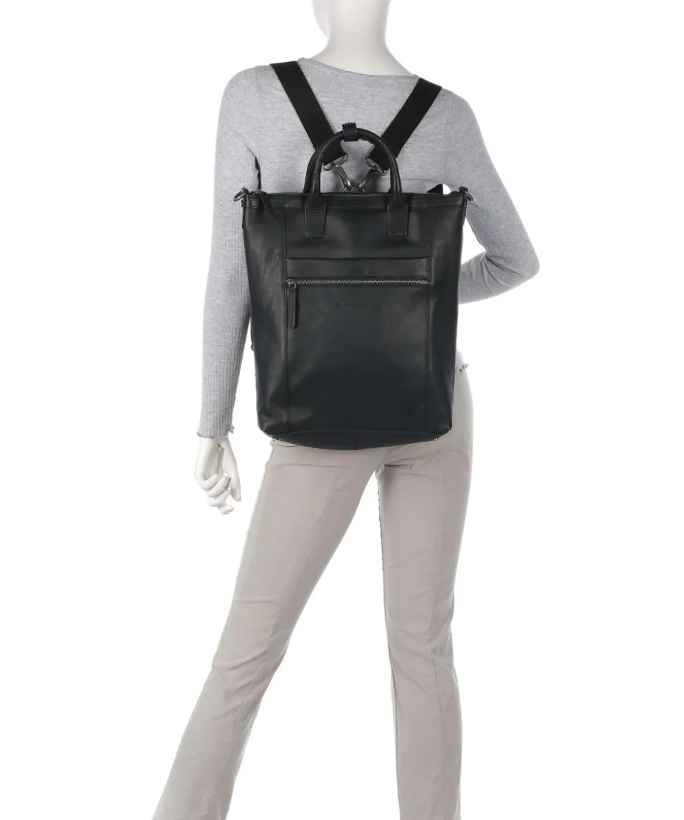 Cow Wax Pull Up Luisa Rucksack-Tasche 15″ Rindsleder schwarz