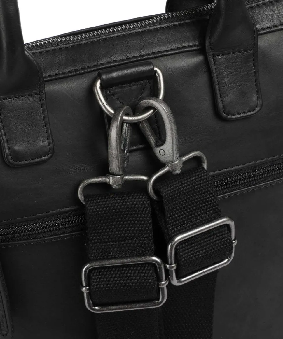 Cow Wax Pull Up Luisa Rucksack-Tasche 15″ Rindsleder schwarz