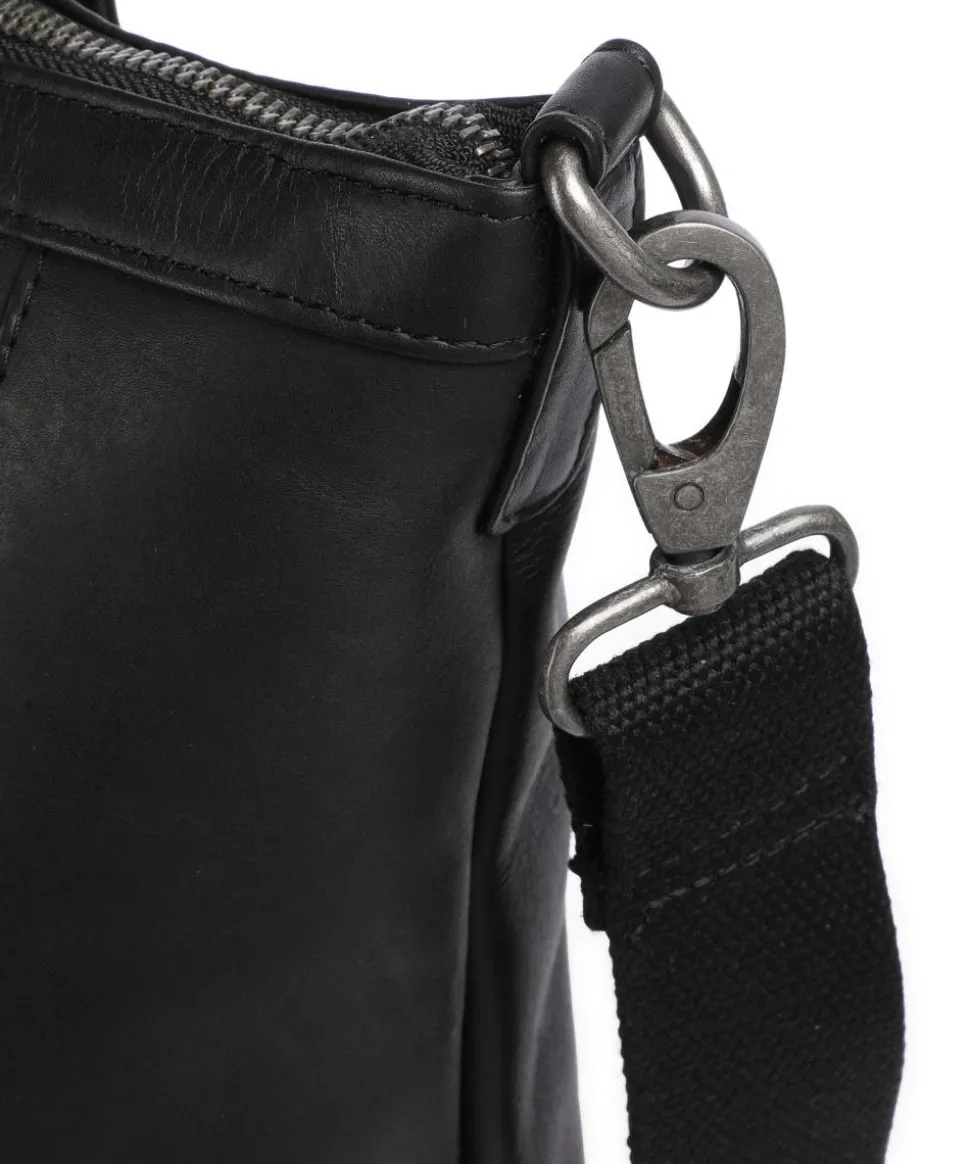 Cow Wax Pull Up Luisa Rucksack-Tasche 15″ Rindsleder schwarz