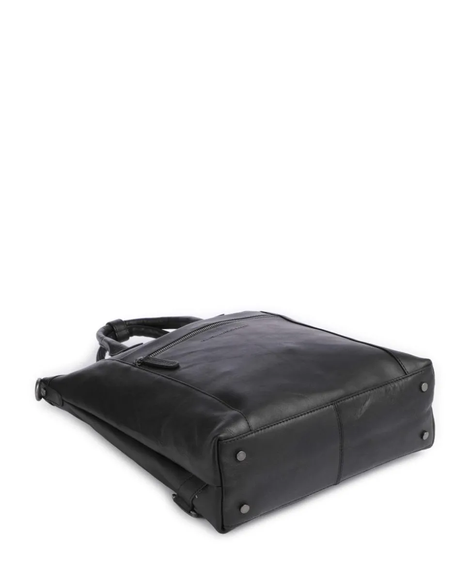 Cow Wax Pull Up Luisa Rucksack-Tasche 15″ Rindsleder schwarz