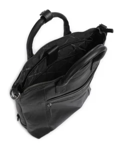 Cow Wax Pull Up Luisa Rucksack-Tasche 15″ Rindsleder schwarz