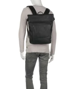 Cow Wax Pull Up Mazara Rucksack 13″ Pull-Up Rindsleder schwarz