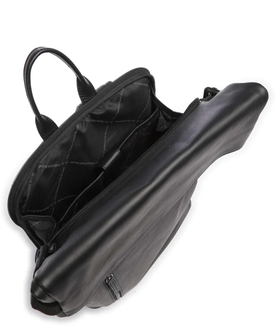 Cow Wax Pull Up Mazara Rucksack 13″ Pull-Up Rindsleder schwarz