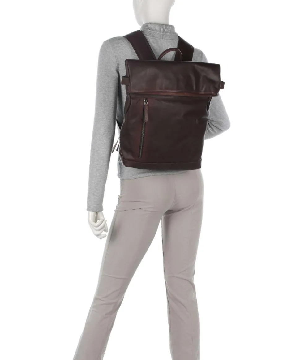 Cow Wax Pull Up Mazara Rucksack 13″ Pull-Up Rindsleder dunkelbraun