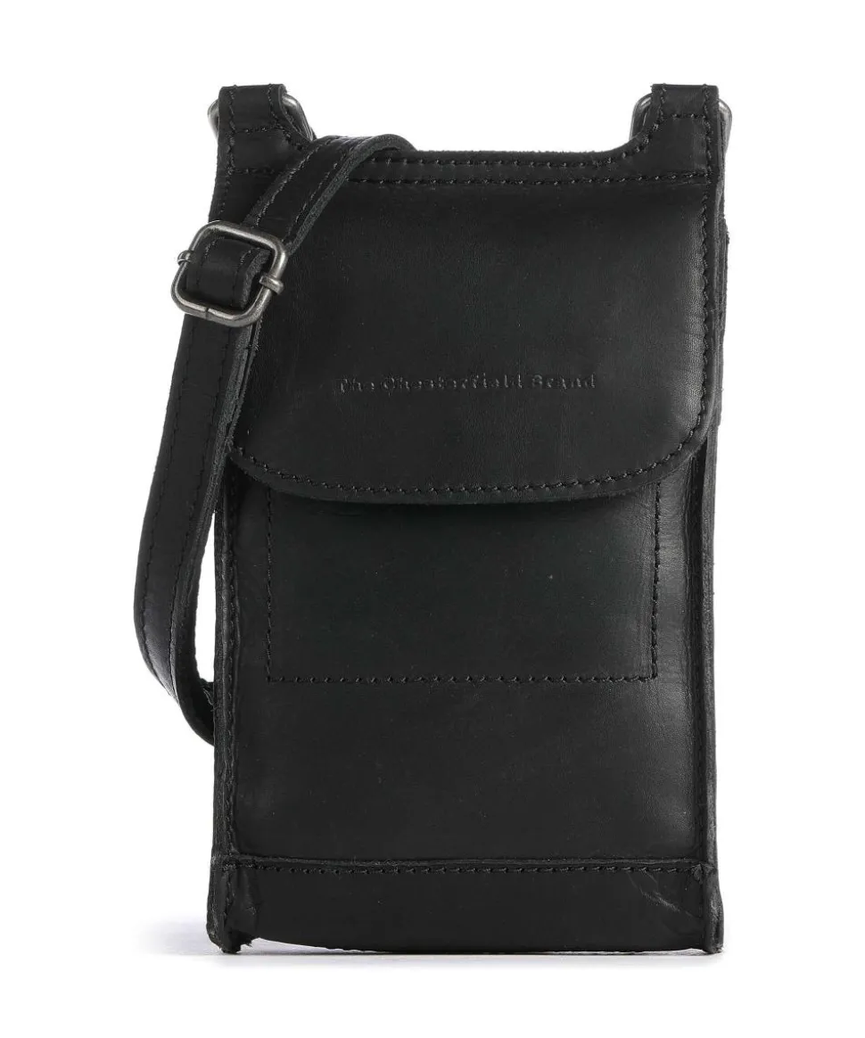 Cow Wax Pull Up Nebra Handytasche Pull-Up Rindsleder schwarz