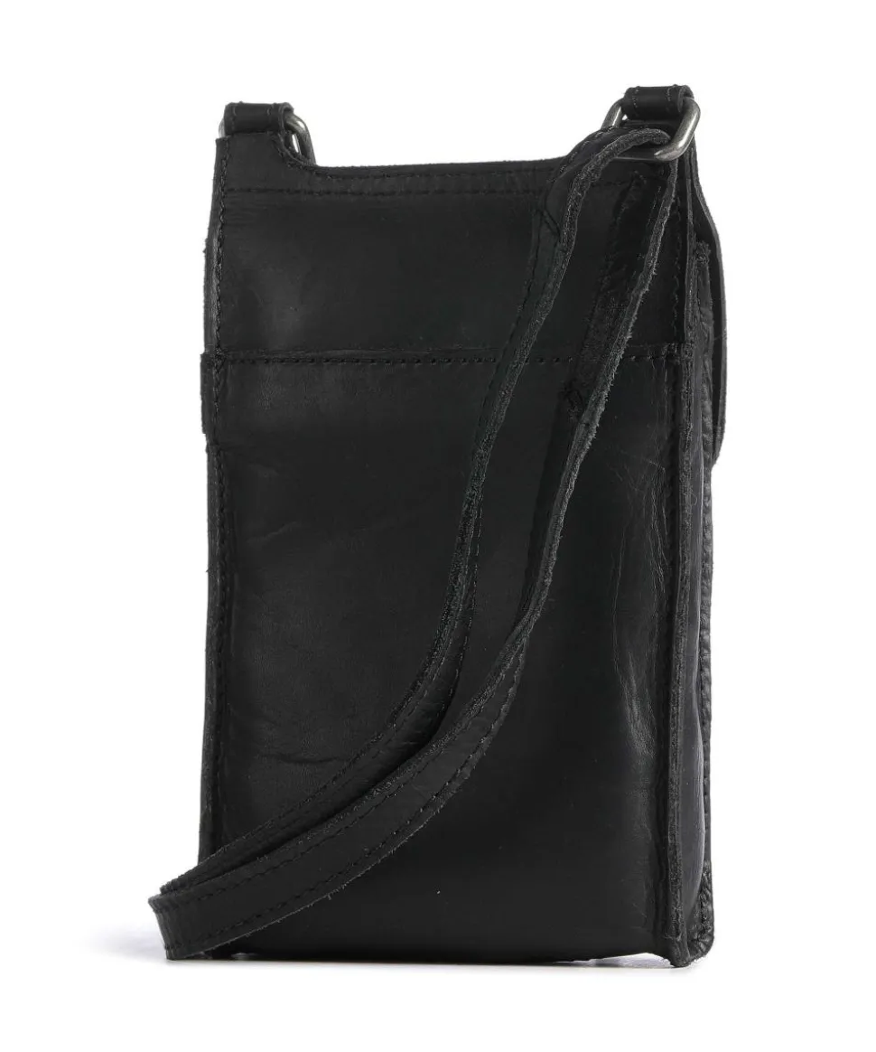 Cow Wax Pull Up Nebra Handytasche Pull-Up Rindsleder schwarz