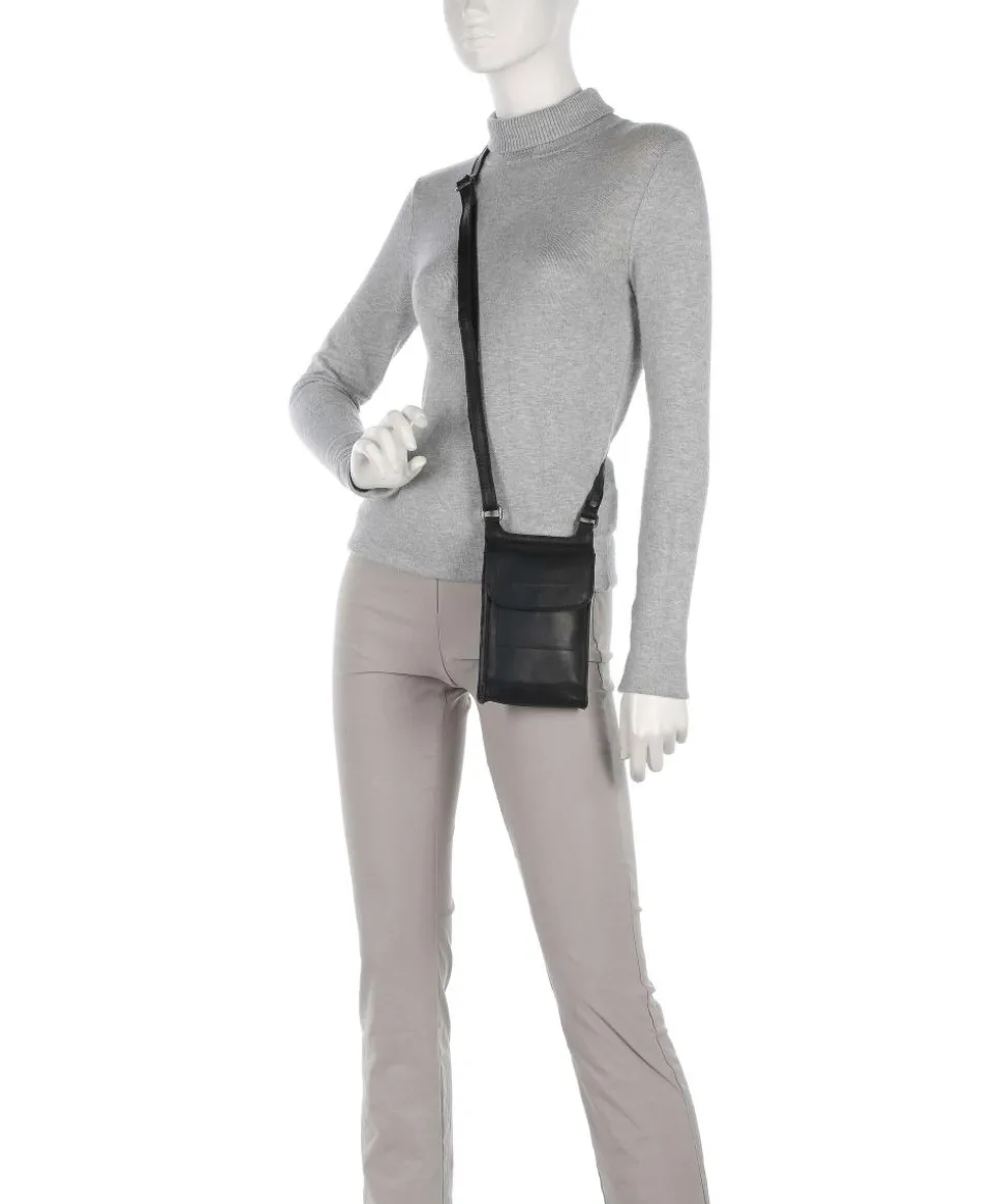 Cow Wax Pull Up Nebra Handytasche Pull-Up Rindsleder schwarz